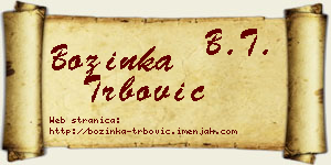 Božinka Trbović vizit kartica